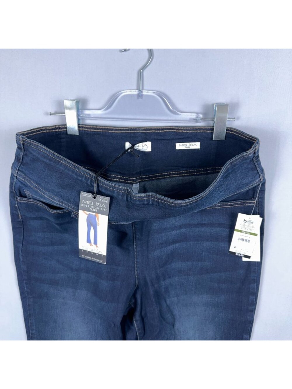 Sofia Jeans By Sofia Vergara Melisa Super High-Rise Flare Jeans Size 18 Pull On - Picture 4 of 12
